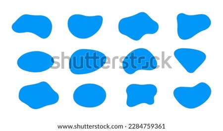 Blob shape organic in boho style, vector set. Collection from abstract modern forms and Liquid drop for design and print. Basic stains geometric, isolated elements on white background. Vector 10 eps. Royalty-Free Stock Photo #2284759361