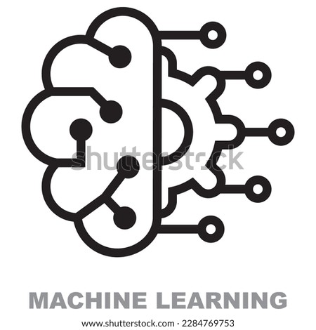 Machine learning line icons. Machine learning icon in modern line style. Royalty-Free Stock Photo #2284769753