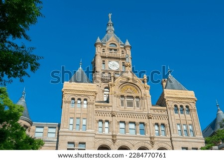 Salt Lake City and County Building was built in 1891 with Richardsonian Romanesque style at 451 Washington Square in downtown Salt Lake City, Utah UT, USA. 