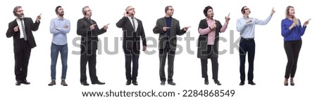group of business people with microphone isolated Royalty-Free Stock Photo #2284868549