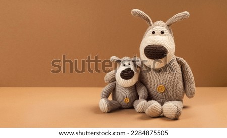 plush toys. plushie doll. plush stuffed puppet. plushie toy. soft toy. made from plush or soft cloth. filled soft material. softer and cuddlier. place for text, space for text, copy space, free space. Royalty-Free Stock Photo #2284875505