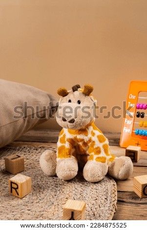 plush toys. plushie doll. plush stuffed puppet. plushie toy. soft toy. made from plush or soft cloth. filled soft material. softer and cuddlier. place for text, space for text, copy space, free space. Royalty-Free Stock Photo #2284875525