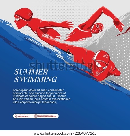 Swimming Sport Illustration Vector. Swimming Background for banner, poster, and flyer Royalty-Free Stock Photo #2284877265