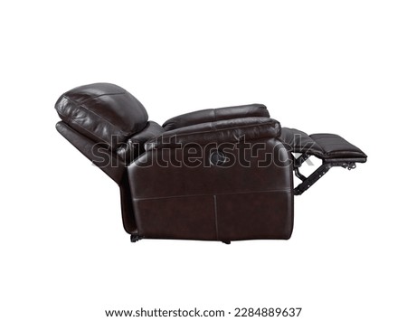 The leather recliner sofa isolated on the white background