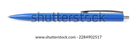 New stylish blue pen isolated on white Royalty-Free Stock Photo #2284902517