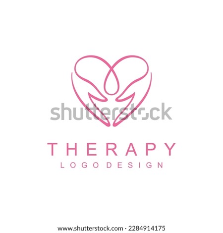 Therapy logo with love element, message logo Royalty-Free Stock Photo #2284914175