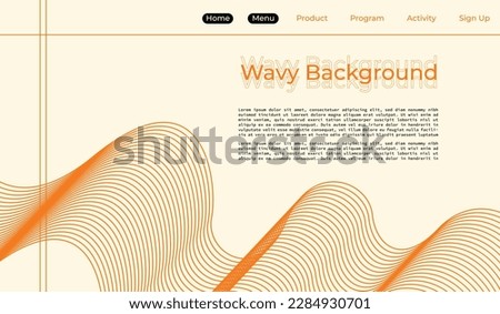 Wavy lines background template copy space for landing page design