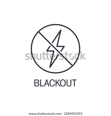 System failure in the power system. Blackout. Vector linear icon isolated on white background. Royalty-Free Stock Photo #2284932355