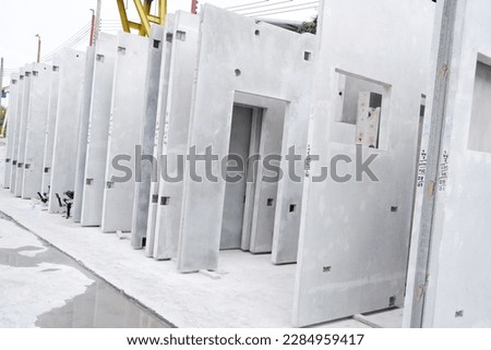 precast concrete wall manufacturing industry. Royalty-Free Stock Photo #2284959417