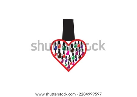 nail polish logo background  vector heart shape art