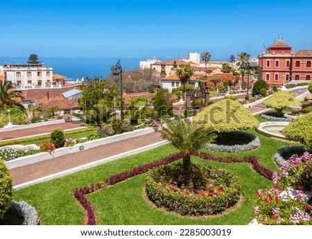 Jardines del Marquesado de la Quinta Roja garden in La Orotava, Tenerife, Canary islands, Spain Royalty-Free Stock Photo #2285003019