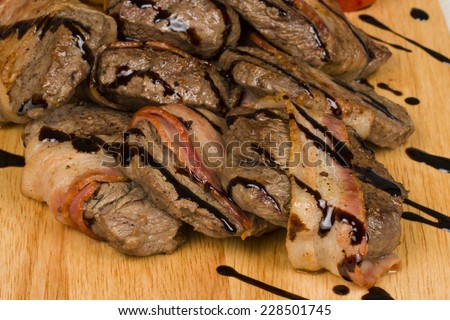Cooked meat - Stock Image macro.