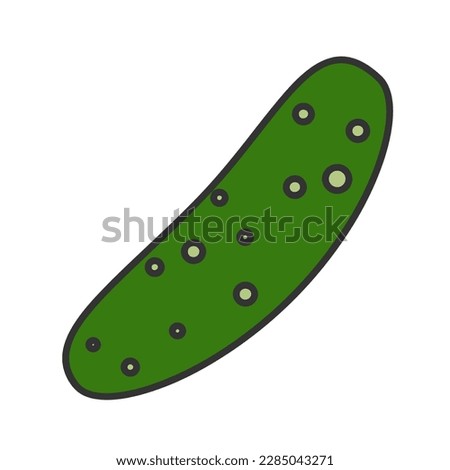 Vector clip art with cucumber icon