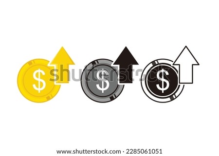 Cost increase icon. flat style illustration vector