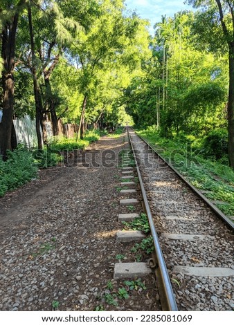 It’s a picture of natural beauty.i cliped this picture in Bangladesh. This picture show the beauty of a sunny day in a summer morning. This picture is clicked on a rail track.It’s located   .    .    
