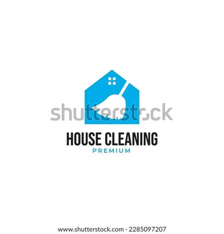 Vector house cleaning logo design concept illustration idea