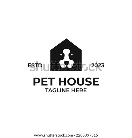 Vector dog house logo design concept illustration idea