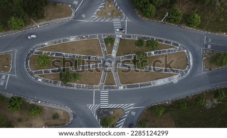 Roundabout aerial view taken with DJI Mini 2 drone