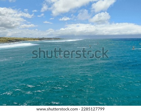 Kite Surfing off the windward coast of Maui