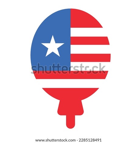 balloon of memorial day flat icon set