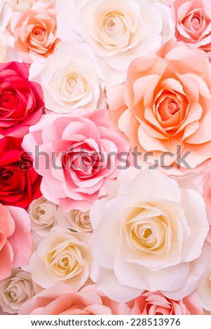 Colorful flowers paper background pattern lovely style. 