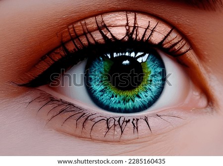 The beautiful female eye with makeup, closeup photo Royalty-Free Stock Photo #2285160435