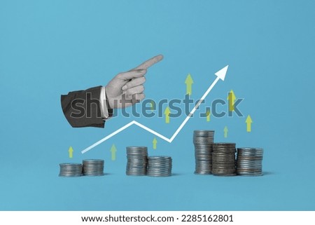 Rapid income growth, business development. interest rate and dividend concept. return on stocks and mutual funds, long term investment for retirement.	