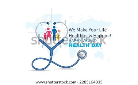 World Health Day Awareness Creative concept. Family Health Care Clinic background with Doctor, nurse Stethoscope and world map . Royalty-Free Stock Photo #2285164335