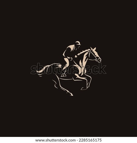 People riding horse vector, coaching logo Royalty-Free Stock Photo #2285165175