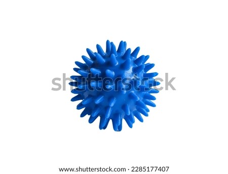 A blue myofascial ball isolated on a white background. Concept of physiotherapy or fitness. Royalty-Free Stock Photo #2285177407