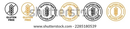 Gluten free icon set. gluten logo, symbol, badge, vector seal collection - Stock vector