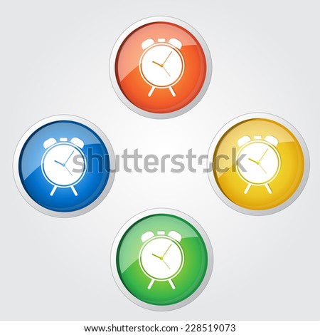 Alarm Clock Colorful Vector Icon Design
