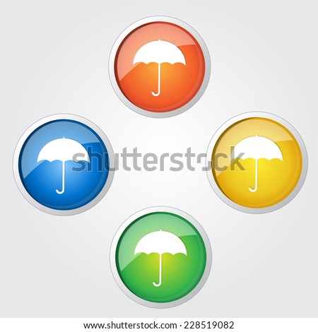 Umbrella Colorful Vector Icon Design