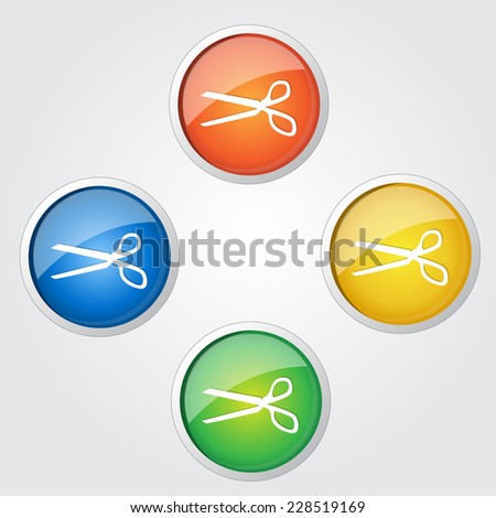 Scissor Sign Colorful Vector Icon Design