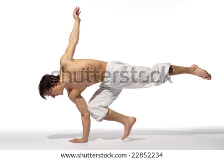 stylish and young modern style dancer is posing