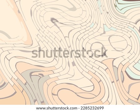 Pastel background like a tile for your creative compositions. Abstract undulating backdrop in nuance tones like a map for treasure island. Vector illustration for fashion, fabrics, wallpaper, interior
