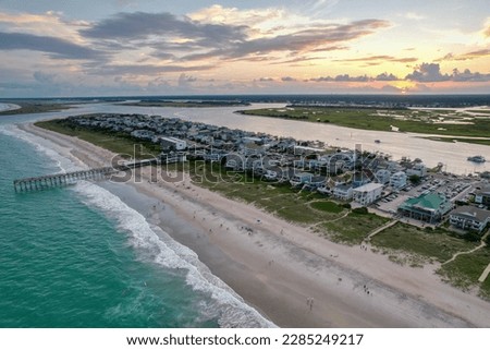 Sunset over Wrightsville Beach and the Intracoastal Waterway, North Carolina Royalty-Free Stock Photo #2285249217