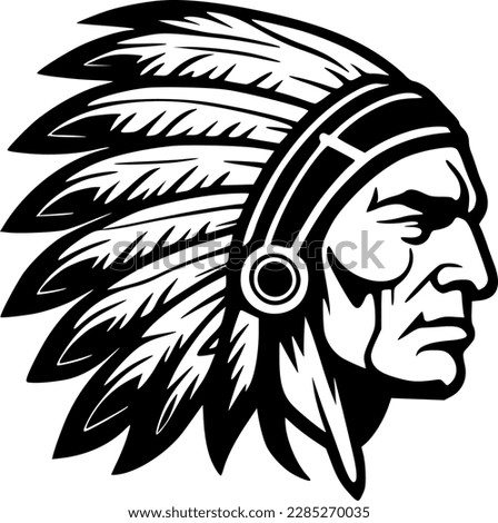 Chiefs | Black and White Vector illustration Royalty-Free Stock Photo #2285270035