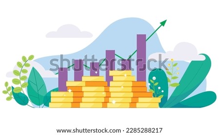 Flat style concept illustration for big financial gains or profits.