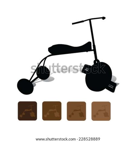 old tricycle vector illustration