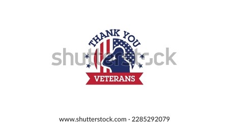 Happy veterans day soldier salute vector image. Thank you, veterans. Royalty-Free Stock Photo #2285292079