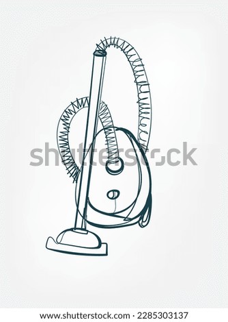 vacuum cleaner home stuff line art vector isolated contour one line isolated