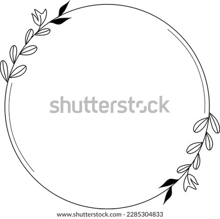 Simple circle floral frame element