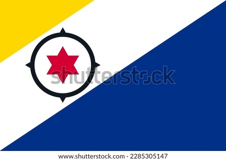 Bonaire national flag. Vector illustration of Standart size 