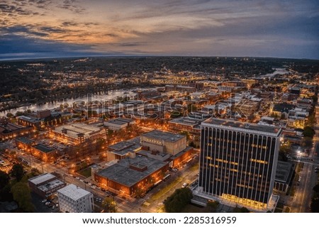 Aerial View of Columbus, Georgia at Dusk