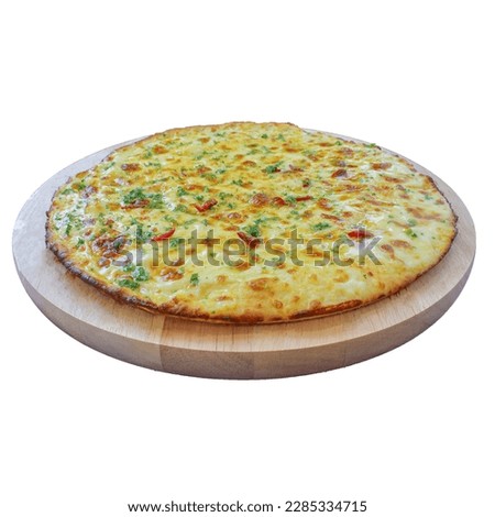delicious of Bianca pizza with white background