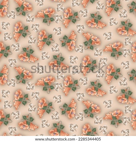 Seamless beautiful flower pattern textile design