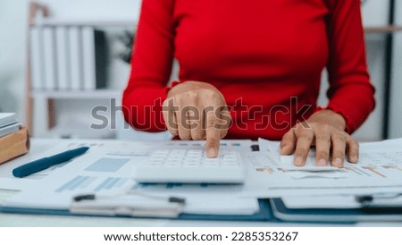 Personal bookkeeping for household expenses calculating with calculator.