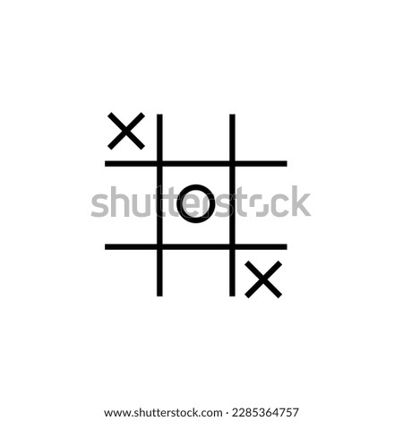 Tic Tac Toe line icon. outline tic tac toe templates isolated on white background