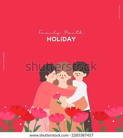 Parents day.
Children hugging their mothers